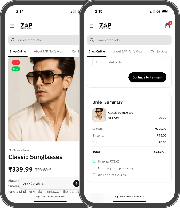 Order Details Mobile View