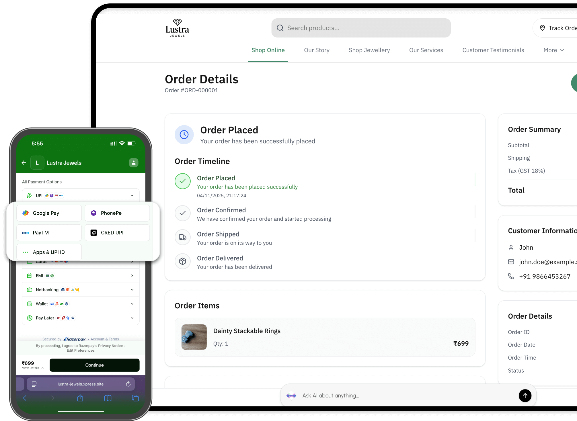 Product Editing Interface