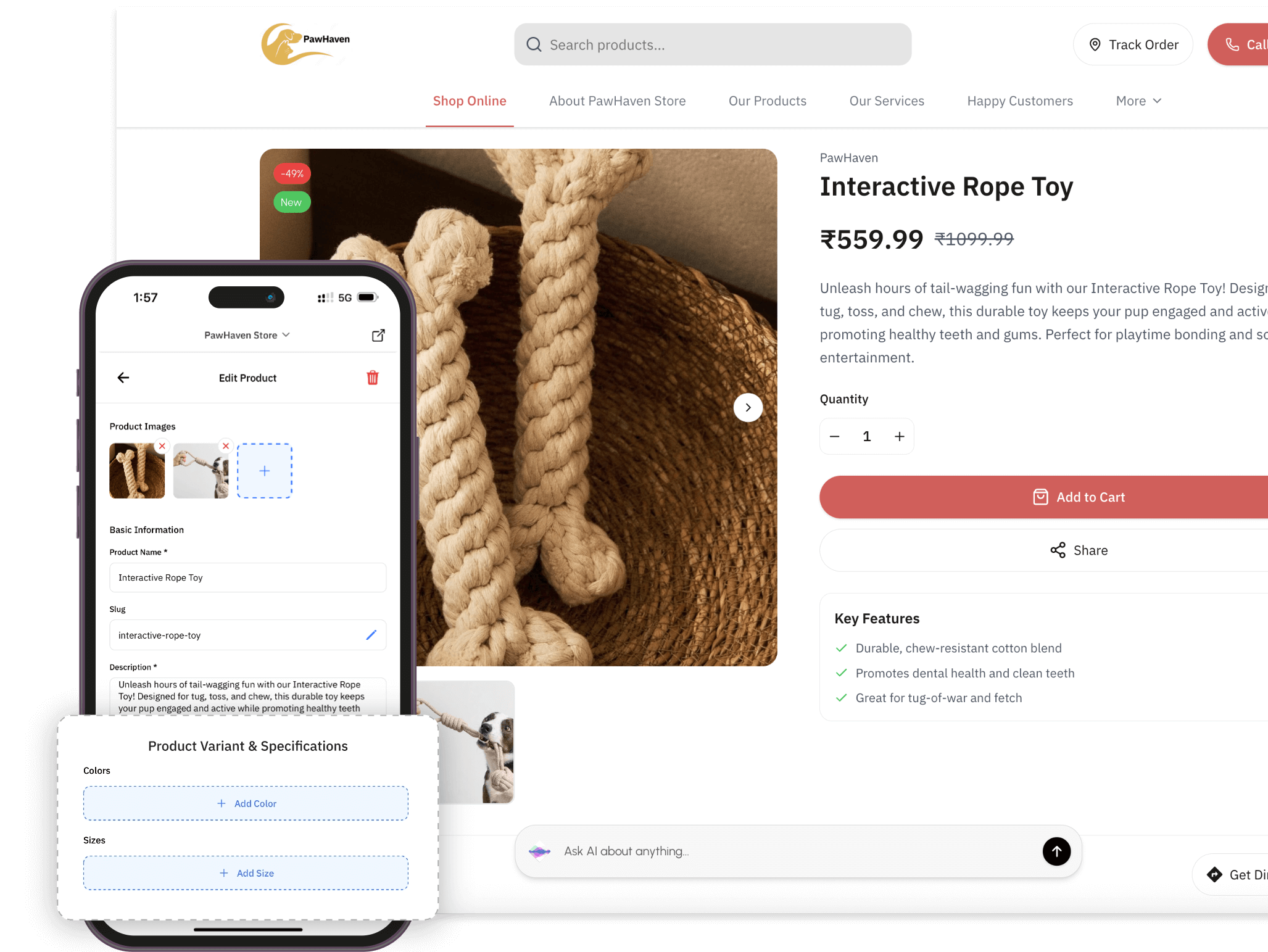 Product Editing Interface